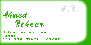 ahmed nehrer business card